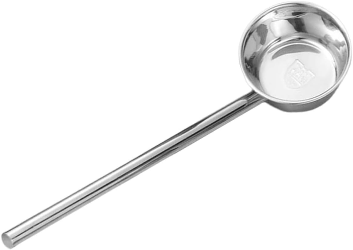 OUNONA Stainless Steel Long Handle Ladle Ergonomic Water Spoon for Kitchen Restaurant Use Capacity Resistant