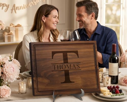 Tabla de cortar rectangular personalizada con monograma miniatura 2