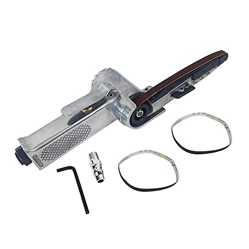 Pneumatischer Bandschleifer, Druckluft-Bandschleifer 16000rpm für Schleifbänder 330 * 10mm, Luftbandschleifer Mit 2x Gürtel für Holz Kunststoff Aluminium Möbelpolieren