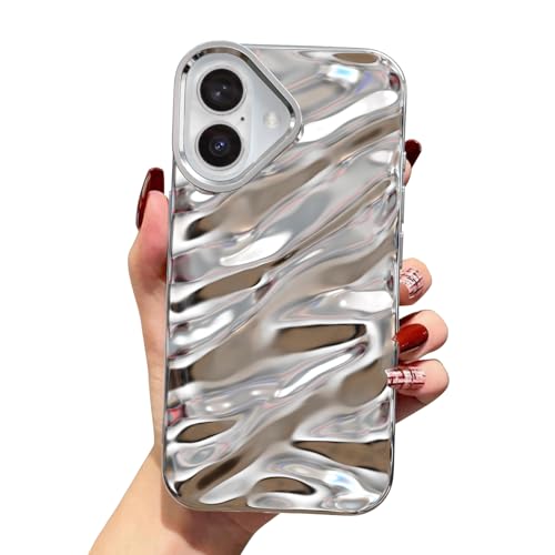 Coque iPhone 16 Plus antichoc silicone vague protection argent
