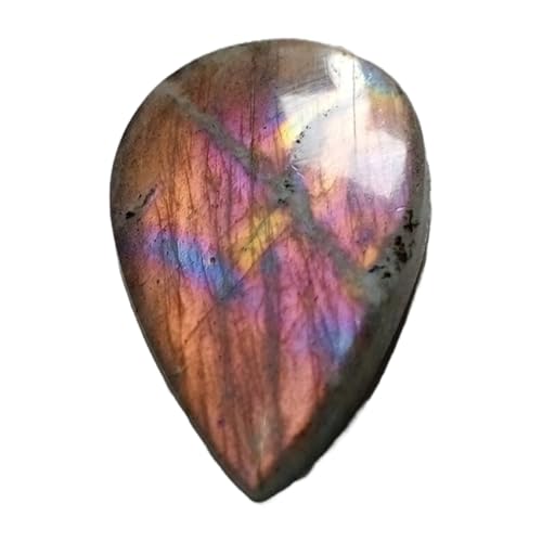 Cabochon en labradorite violette naturelle rare en forme de poire pour création de bijoux uniques