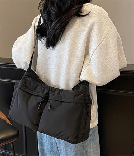 Puffer Tote Bag for Women Quilted Crossbody Bags for Women Multi-pocket Shoulder Bag Nylon Satchel Purse Gym Sports Travel3