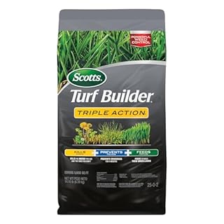 Scotts Turf Builder Triple Action1, Combination Weed Control, Weed Preventer, and Fertilizer, 25-0-2, 5,000 sq. ft., 14.10 lbs.