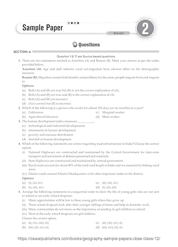 Image of Gurukul By Oswal Geography Sample Papers CBSE Class 12 Board Exam 2026 : Fully Solved New SQP 2025-26, Solved Sample Papers, Unsolved Sample Papers, Board Solved Paper 2025, Syllabus, CBQs