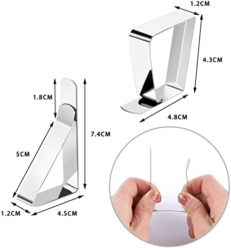 Yafe 12 Pack Tablecloth Clips, 2 Style Stainless Steel Table Cloth Holders Table Cloth Cover Clamps Adjustable Metal Clips for Outdoor Indoor Party Picnics Wedding BBQ Garden