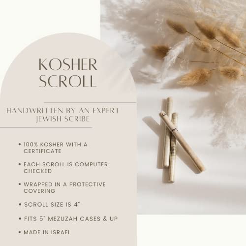 Suri Kosher Mezuzah Scroll 4" (10Cm) Made In Israel, Hand-Written By A Certified Jewish Rabbi (Sofer Stam), 100% Kosher Mezuza Parchment Paper Shema Prayer… #TOP1