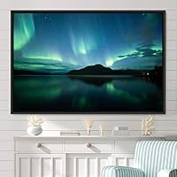 Framed Canvas Wall Art Dayspring Astronomy & Space Contemporary Cosmic Dramatic Green Group Photography Realism - 16x24 inches