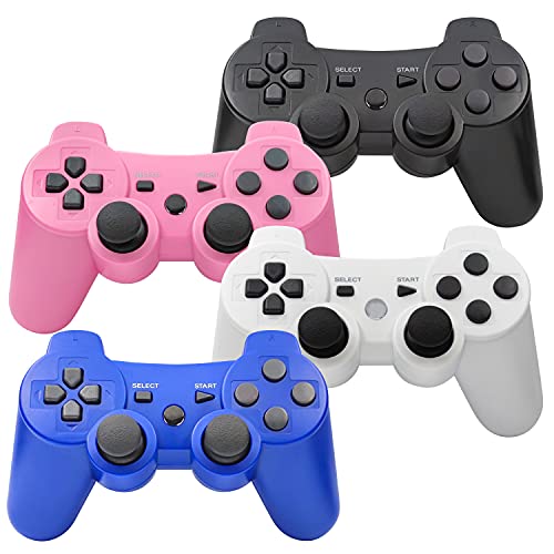Ps3 Controller Wireless, Gaming Remote Joystick For Playstation 3 With Charger Cable Cord (Black, Pink, White, Blue) #TOP10