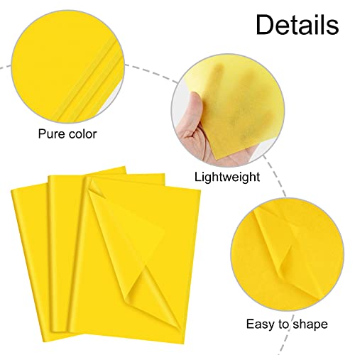 Image of NEBURORA 60 Sheets Yellow Tissue Paper Set Gift Wrap Paper(Yellow)