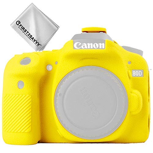 First2savvv Rubber Camera Case Bag Full Cover with fine Texture for Canon EOS 80D XJP-EOS 80D-GJWL-13
