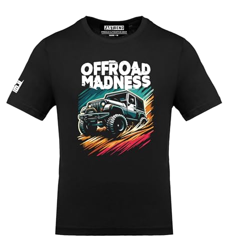 FastBend TF 407 - Offroad Madness Funky Automotive Offroad Car Racing Premium Cotton Tee Tshirt