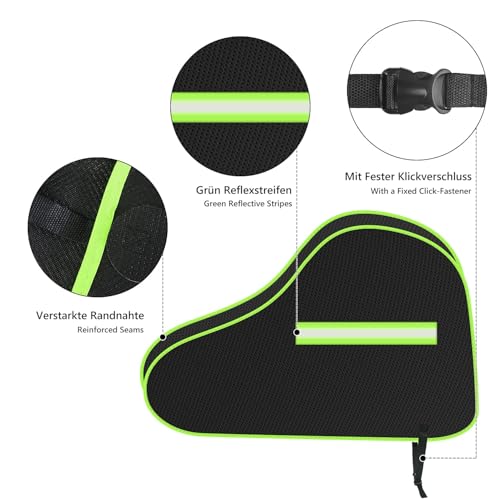 URAQT Deichselabdeckung, Universale Deichselhaube mit Grün Reflexstreifen und Klickverschluss Wetterschutz Plane 420D Deichselschutzhülle… – Ansicht 3