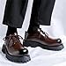 Men's Upturned-Toe Platform Dress Shoes Fashion Formal Business Work Office Casual Chunky Oxfords (Brown, Adult, Men, 12, Numeric, US Footwear Size System, Medium)