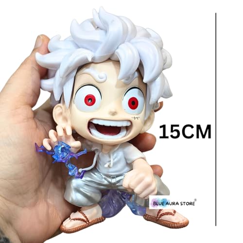 Image of Blue Aura Monkey D Luffy Gear 5 Action Figure Height -15cm Heavy Figure Multicolour PVC | Luffy AI Version