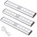 Welight Lot de 3 Lampes 10 LED, Rechargeable par USB, Sans fil, Détecteur de Mouvement, Escalier et Lumière de Placard, Veilleuse Enfant