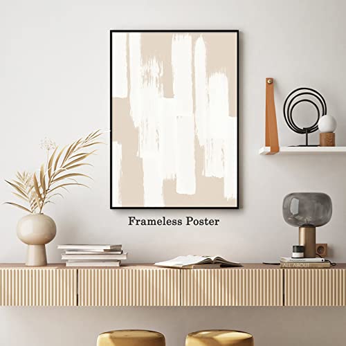 Abstract Beige Canvas Wall Art Boho Mid Century Modern Abstract Art Prints Beige And White Paintings Poster Abstract Neutral Pictures Minimalist Art Wall Decor Beige Neutral Prints 16X24Inch No Frame #TOP5