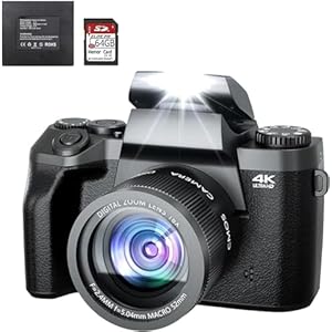 Fine Life Pro Digitalkamera 64 Megapixel Fotoapparat Digitalkamera mit Weitwinkel, 16X Digitalzoom, Manuell/Auto Fokus, 3.0″ Touchscreen and WiFi Anschluss, Videokamera für Anfänger mit 32G TF Karte