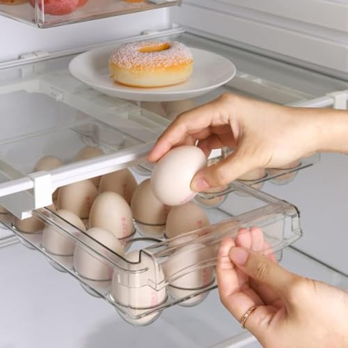 Suporte Organizador Porta 15 Ovos Gaveta Geladeira Regulável