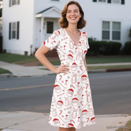 Image of Women's Summer Dresses Short Sleeve Formal Dresses with Pockets | Lightweight polyester fabric delivers cool airflow during hot summer outdoor activities