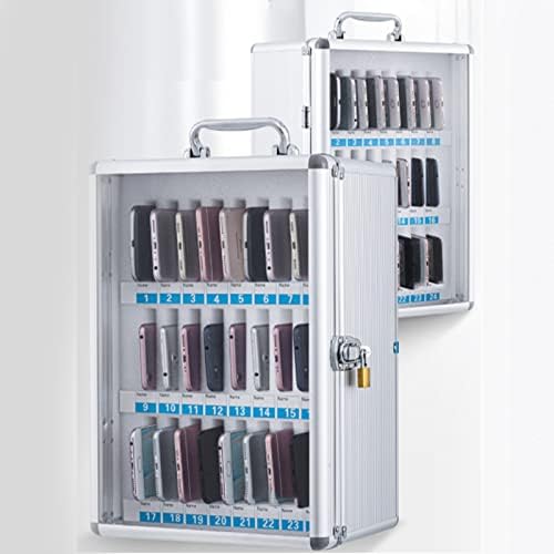 Mobile Phone Storage Box with Handle - 36/60 Slot Secure Cell Phone Locker for Office & Classroom Organization, Ideal for Schools and Workspaces