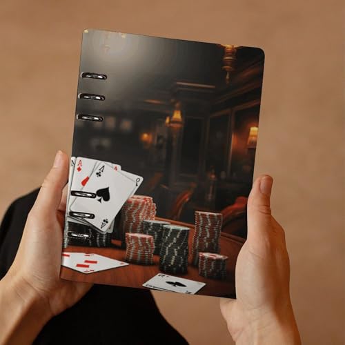 Cuaderno A5 Poker Tournament de piel sintética y 6 anillas para diarios 7