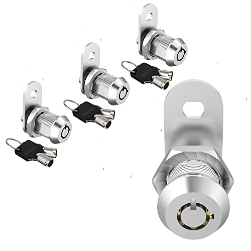 Image of 3 Pack RV Storage Locks, 5 /8 inch Cabinet Locks with Keys, RV Cam Locks for Storage Door Drawer Toolbox Mailbox, Zinc Alloy