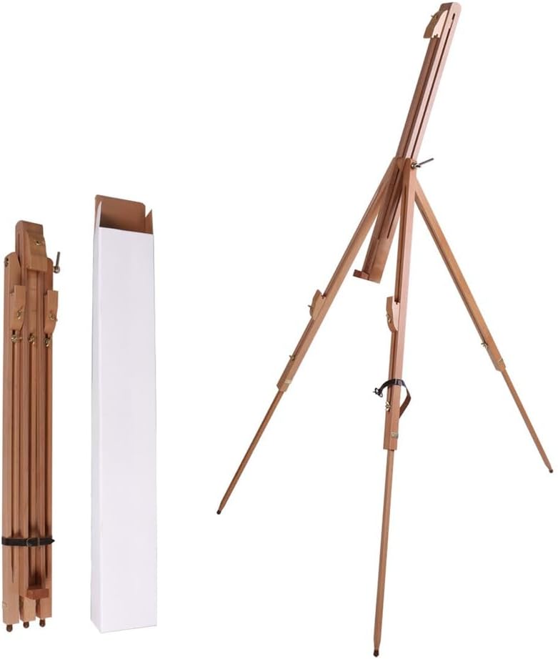 Three-Legged Easel Wooden Sketch Easel Fe Can Shrink Up and Down Folding Easel Painting Support Fe