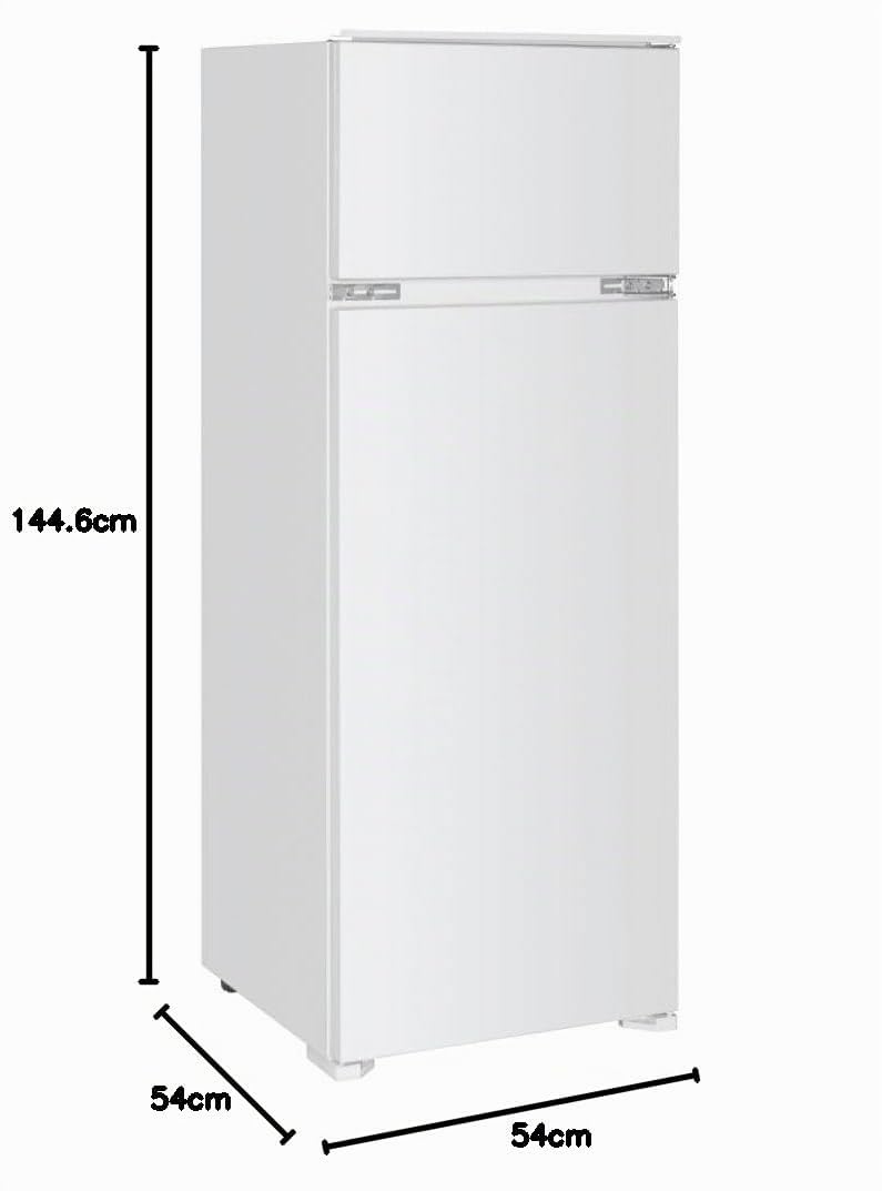 Candy CFBD 2450/5EH - Frigorifero da incasso con congelatore, porta a traino, a due porte, nicchia da 144 cm, 205 litri, frigorifero da 169 litri, congelatore da 36 litri, 1 cassetto per verdura, 4