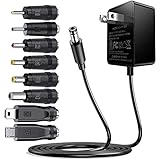 5V 2A AC Adapter, SoulBay 10Watt AC100-240V to DC 5Volt 2Amp Versatile Charger Power Adapter w/ 8 Tips, for USB Hub, TV Box, Tablet, Camera, BT Speaker, GPS, Webcam, Router and More 5V Electronics