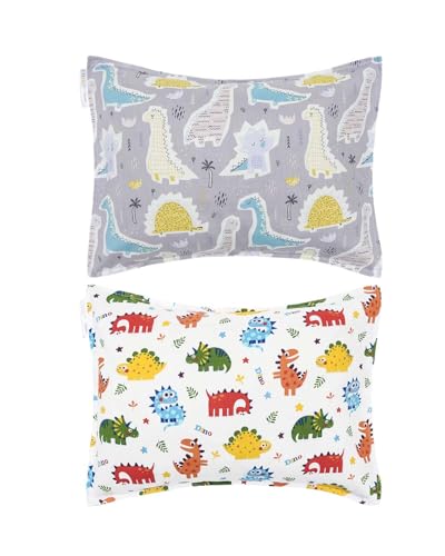 Image of ALVABABY Toddler Pillowcases 2 Pack Organic Cotton Fit 13 inchx 18 inch or 14 inchx19 inch Kids Pillow Cover Envelope for Girl Boy Travel Floral 2L-TPW36A