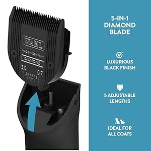 Wahl Professional Animal 5-in-1 Diamond Blade Arco, 5 Style Groom, Bravura, Chromado, Creativa, Figura, and Motion Pet, Dog, and Horse Clippers (41854-7526)