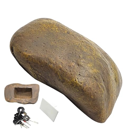 Garden Key Box Rock - Fake Stone Feels And Looks Like A Real Stone | Waterproof Fake Rock Simulate Stone Key Case | High Simulation Stone Key Box | Hider Decoration Safe Holder Stone For Keys, Cash