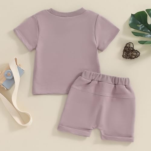 Toddler Baby Girl Clothes Short Sleeve Letter Print T Shirt Tops and Stretch Shorts Newborn Girl Summer Outfit3
