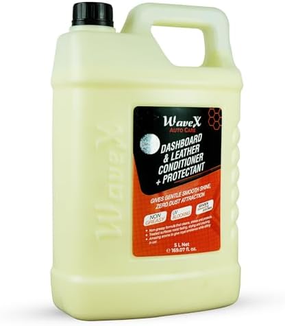 Wavex Dashboard Polish and Leather Conditioner + Protectant (5L) Car Dashboard Polish | Car Polish for Interior Plastic, Leather, Vinyl & Rubber | Dashboard Polish that Protects, Shines & Conditions