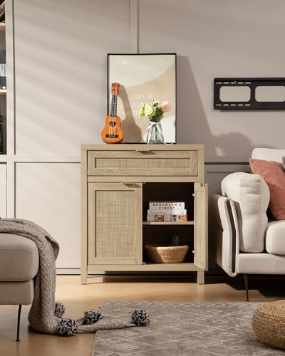 SICOTAS-Sideboard-Buffet-Storage-Cabinet-Set-of-3-Rattan-Credenza-Buffet-Table-Boho-Console-Accent-Cabinet-with-Doors-and-Drawer-Coffee-Bar-Cabinet-for-Kitchen-Entryway-Living-Room-Natural SICOTAS Sideboard Buffet Storage Cabinet Set of 3 Rattan Credenza Buffet Table Boho Console Accent Cabinet with Doors and Drawer Coffee Bar Cabinet for Kitchen Entryway Living Room Natural