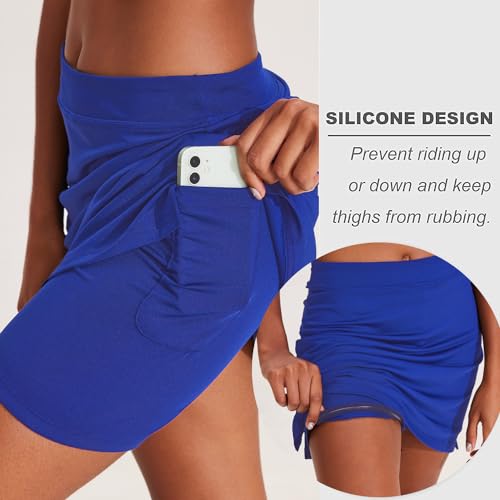 Image of Ekouaer 16 inch Golf Skorts for Woman with Inner Pockets Silicone Grippers Tennis Skirt Quick Dry Athletic Pickleball Skort