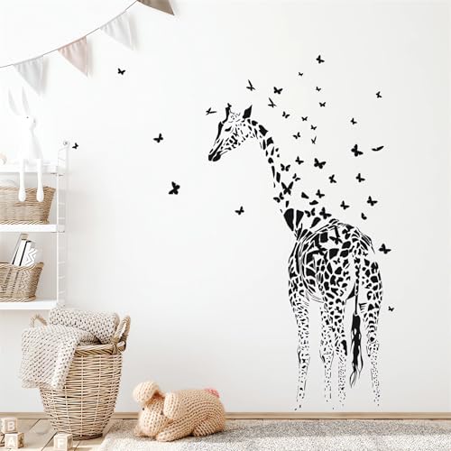 Vinilo Decorativo Sacinora Giraffe y Mariposas 87x96 cm