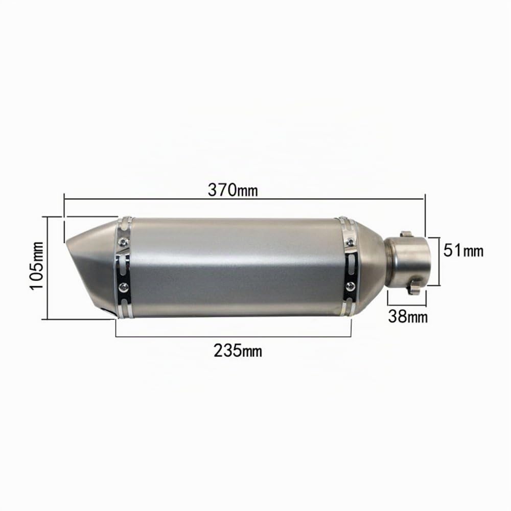 Marmitta di scarico universale in acciaio inox da 38-51 mm per moto, silenziatore modificato, adatta per la maggior parte delle moto