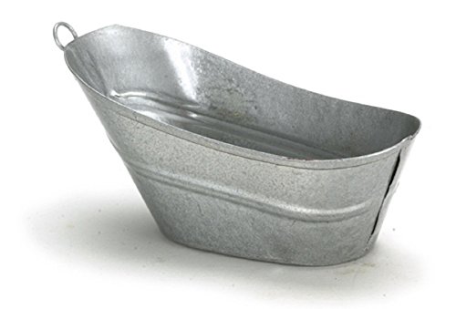 Baignoire en étain miniature Aztec Imports pour cuisine de maison de poupées retro