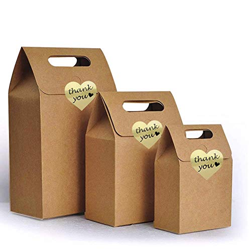 SJPACK Gold Heart Shape Thank You Stickers, Foil Decorative Sealing Labels, 500 Stickers/Roll, 1.5\" Diameter (2 Rolls)