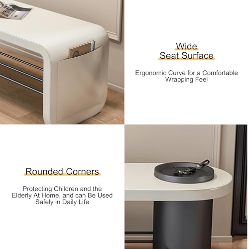 Banc de rangement chaussures pour chambre à coucher et assise de bout de lit or - 5