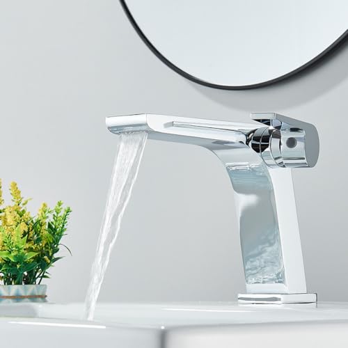 Mitigeur de lavabo cascade chromé avec technologie de mélange thermique durable - 5
