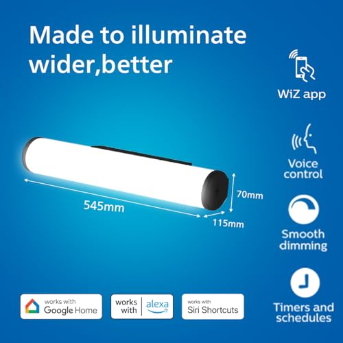 Image of Philips Smart Wi-Fi VEGA 22W RGB LED Wall Light | App & Voice Control | 16M Colors | Music Sync | Dimmable | Compatible with Alexa & Google Assistant | Indoor Decorative Lighting | Pack of 1