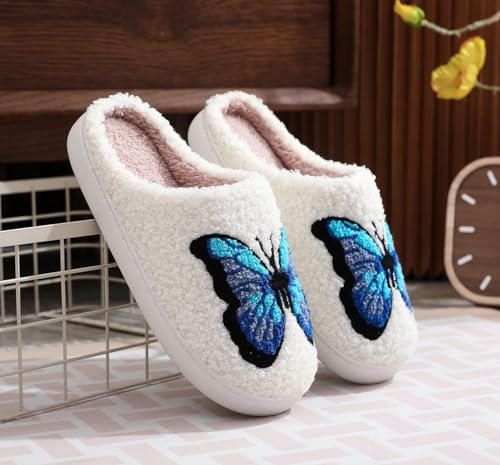 Image of LNERIP Slippers Winter Womens Mens Fluffy Plush Slippers Animals Cute Cartoon House Slippers Cuddly Warm Shoes Indoor Outdoor Girls Women