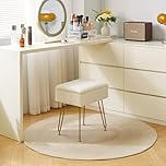 YMYNY Storage Ottomans, Chair Stool Upholstered, Footstool, Modern Dressing Table Stool, Pouf Couch Stool, Metal Legs, for Living Room, Bedroom 40×30×47CM White HBD031W
