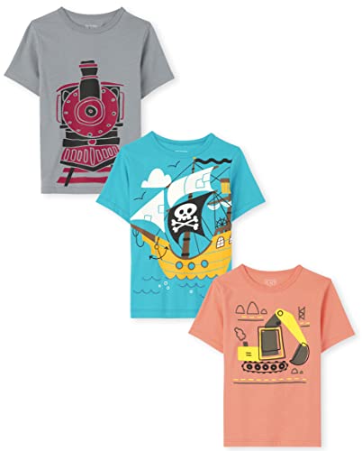 Image of The Children's Place Baby Boys' and Toddler Dinos Short Sleeve Graphic T-Shirts,multipacks