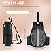 Lufstd Tennis Bags for Women, Quilted Tennis Sling Crossbody Backpack with Hook, Water Resistant Tennis Racket Bags Suitable for Pickleball Badminton, Black