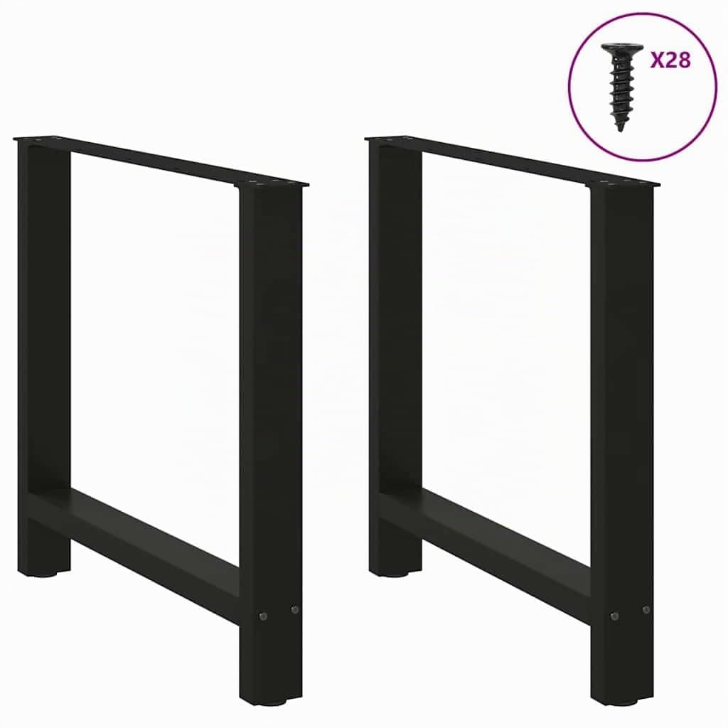 vidaXL Gambe per tavolo da pranzo nere 2 pz 70x(72-73) cm in acciaio