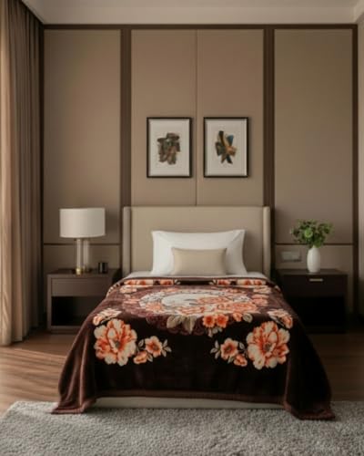 Image of Signature Single Bed Mink Blanket Single Ply for Extreme Winters (Brown)