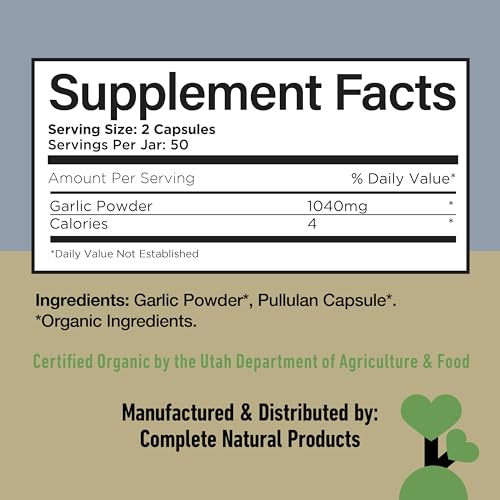 CNP Organic Garlic Capsules 520mg - Whole Garlic Extract Supplement, Daily Cardiovascular Support, Plant Based Vegetarian, Non GMO Clean Label, No Fillers, 100 Count, Made in The USA Natural Solutions - Thumbnail 6